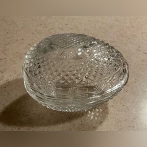 Avon Clear Cut Glass Covered Trinket Box
